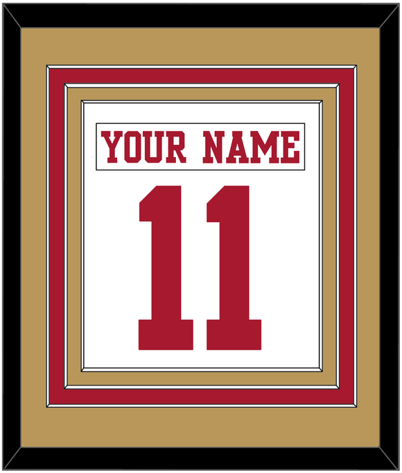 San Francisco Nameplate & Number (Back) Combined - Road White - Triple Mat 4