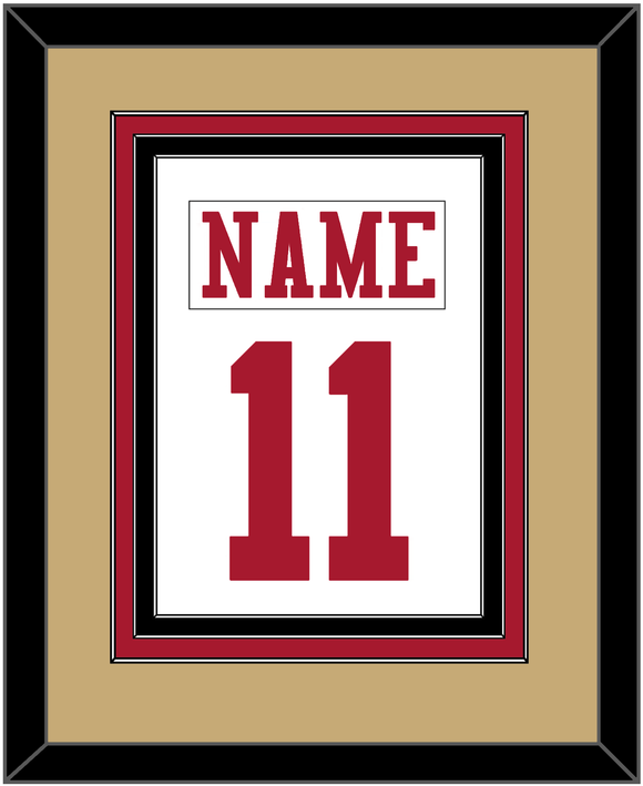San Francisco Nameplate & Number (Back) Combined - Road White - Triple Mat 5