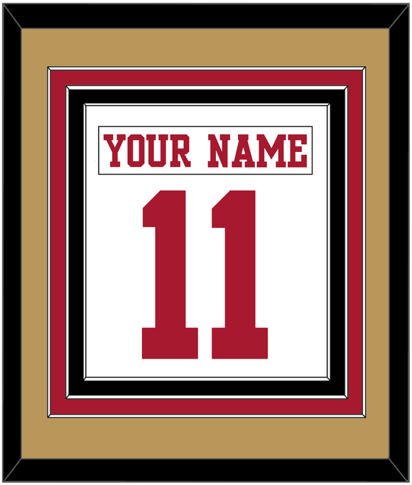 San Francisco Nameplate & Number (Back) Combined - Road White - Triple Mat 5