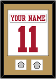 San Francisco Nameplate & Number (Back) Combined, With 2 Super Bowl Patches - Road White - Single Mat 2