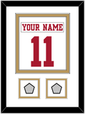 San Francisco Nameplate & Number (Back) Combined, With 2 Super Bowl Patches - Road White - Double Mat 1
