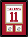 San Francisco Nameplate & Number (Back) Combined, With 2 Super Bowl Patches - Road White - Double Mat 2