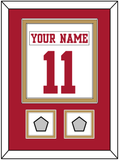 San Francisco Nameplate & Number (Back) Combined, With 2 Super Bowl Patches - Road White - Double Mat 2