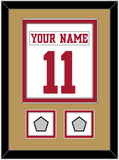 San Francisco Nameplate & Number (Back) Combined, With 2 Super Bowl Patches - Road White - Double Mat 3