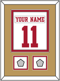 San Francisco Nameplate & Number (Back) Combined, With 2 Super Bowl Patches - Road White - Double Mat 3