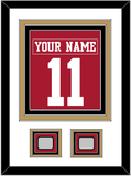 San Francisco Nameplate & Number (Back) Combined, With 2 Super Bowl Patches - Home Red - Triple Mat 2