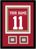 San Francisco Nameplate & Number (Back) Combined, With 2 Super Bowl Patches - Home Red - Triple Mat 4