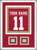 San Francisco Nameplate & Number (Back) Combined, With 2 Super Bowl Patches - Home Red - Triple Mat 4