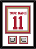 San Francisco Nameplate & Number (Back) Combined, With 2 Super Bowl Patches - Road White - Triple Mat 1