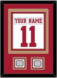 San Francisco Nameplate & Number (Back) Combined, With 2 Super Bowl Patches - Road White - Triple Mat 3