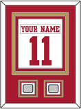 San Francisco Nameplate & Number (Back) Combined, With 2 Super Bowl Patches - Road White - Triple Mat 3