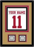San Francisco Nameplate & Number (Back) Combined, With 2 Super Bowl Patches - Road White - Triple Mat 5