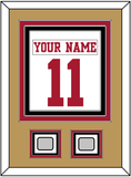 San Francisco Nameplate & Number (Back) Combined, With 2 Super Bowl Patches - Road White - Triple Mat 5