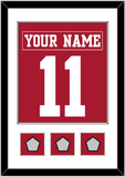 San Francisco Nameplate & Number (Back) Combined, With 3 Super Bowl Patches - Home Red - Single Mat 1