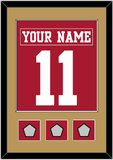 San Francisco Nameplate & Number (Back) Combined, With 3 Super Bowl Patches - Home Red - Single Mat 2