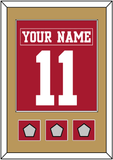 San Francisco Nameplate & Number (Back) Combined, With 3 Super Bowl Patches - Home Red - Single Mat 2