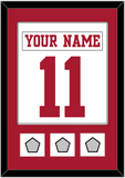 San Francisco Nameplate & Number (Back) Combined, With 3 Super Bowl Patches - Road White - Single Mat 1