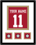 San Francisco Nameplate & Number (Back) Combined, With 3 Super Bowl Patches - Home Red - Double Mat 1