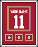 San Francisco Nameplate & Number (Back) Combined, With 3 Super Bowl Patches - Home Red - Double Mat 2