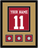 San Francisco Nameplate & Number (Back) Combined, With 3 Super Bowl Patches - Home Red - Double Mat 3