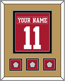 San Francisco Nameplate & Number (Back) Combined, With 3 Super Bowl Patches - Home Red - Double Mat 3