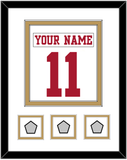 San Francisco Nameplate & Number (Back) Combined, With 3 Super Bowl Patches - Road White - Double Mat 1