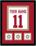 San Francisco Nameplate & Number (Back) Combined, With 3 Super Bowl Patches - Road White - Double Mat 2