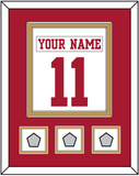 San Francisco Nameplate & Number (Back) Combined, With 3 Super Bowl Patches - Road White - Double Mat 2