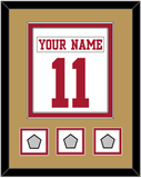 San Francisco Nameplate & Number (Back) Combined, With 3 Super Bowl Patches - Road White - Double Mat 3