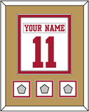 San Francisco Nameplate & Number (Back) Combined, With 3 Super Bowl Patches - Road White - Double Mat 3