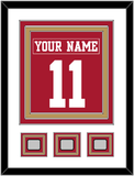 San Francisco Nameplate & Number (Back) Combined, With 3 Super Bowl Patches - Home Red - Triple Mat 1
