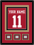 San Francisco Nameplate & Number (Back) Combined, With 3 Super Bowl Patches - Home Red - Triple Mat 3