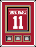 San Francisco Nameplate & Number (Back) Combined, With 3 Super Bowl Patches - Home Red - Triple Mat 3