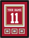 San Francisco Nameplate & Number (Back) Combined, With 3 Super Bowl Patches - Home Red - Triple Mat 4