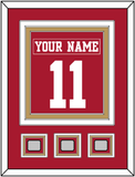 San Francisco Nameplate & Number (Back) Combined, With 3 Super Bowl Patches - Home Red - Triple Mat 4