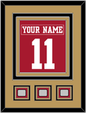 San Francisco Nameplate & Number (Back) Combined, With 3 Super Bowl Patches - Home Red - Triple Mat 5