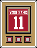 San Francisco Nameplate & Number (Back) Combined, With 3 Super Bowl Patches - Home Red - Triple Mat 5