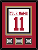 San Francisco Nameplate & Number (Back) Combined, With 3 Super Bowl Patches - Road White - Triple Mat 2