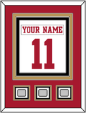 San Francisco Nameplate & Number (Back) Combined, With 3 Super Bowl Patches - Road White - Triple Mat 2