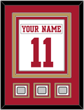 San Francisco Nameplate & Number (Back) Combined, With 3 Super Bowl Patches - Road White - Triple Mat 3