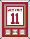 San Francisco Nameplate & Number (Back) Combined, With 3 Super Bowl Patches - Road White - Triple Mat 3