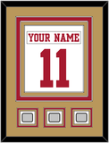San Francisco Nameplate & Number (Back) Combined, With 3 Super Bowl Patches - Road White - Triple Mat 4