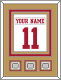 San Francisco Nameplate & Number (Back) Combined, With 3 Super Bowl Patches - Road White - Triple Mat 4