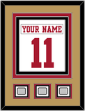 San Francisco Nameplate & Number (Back) Combined, With 3 Super Bowl Patches - Road White - Triple Mat 5