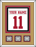 San Francisco Nameplate & Number (Back) Combined, With 3 Super Bowl Patches - Road White - Triple Mat 5