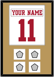 San Francisco Nameplate & Number (Back) Combined, With 4 Super Bowl Patches - Road White - Single Mat 2