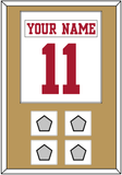 San Francisco Nameplate & Number (Back) Combined, With 4 Super Bowl Patches - Road White - Single Mat 2