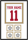 San Francisco Nameplate & Number (Back) Combined, With 4 Super Bowl Patches - Road White - Double Mat 1