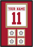 San Francisco Nameplate & Number (Back) Combined, With 4 Super Bowl Patches - Road White - Double Mat 2