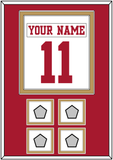 San Francisco Nameplate & Number (Back) Combined, With 4 Super Bowl Patches - Road White - Double Mat 2